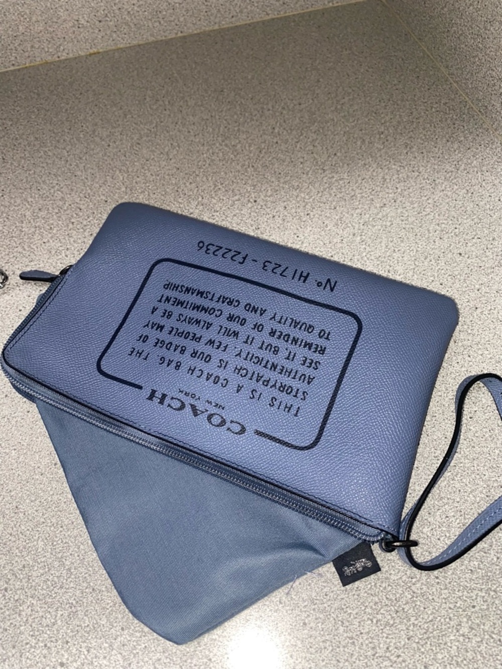 Coach Story Book Light Blue Leather Wristlet Pouch EUC - Picture 8 of 11